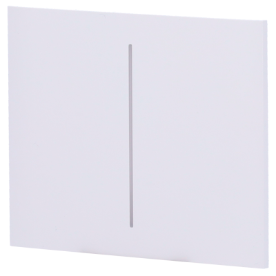 Placa branca para interruptor com risco cinzento vertical