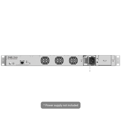 Dispositivo de rede Rogyte cinza com ventoinhas e porta Ethernet