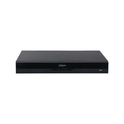 Aparelho eletrónico preto retangular Dahua Technology com LEDs e porta USB frontal