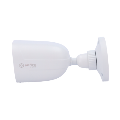 câmara de segurança Safire Smart branca com suporte de fixação