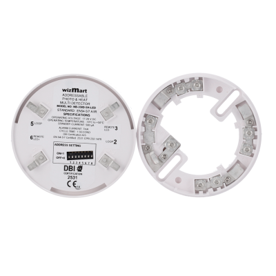 Detector multi wizMart modelo NB-358D-SH-LED com especificações técnicas visíveis