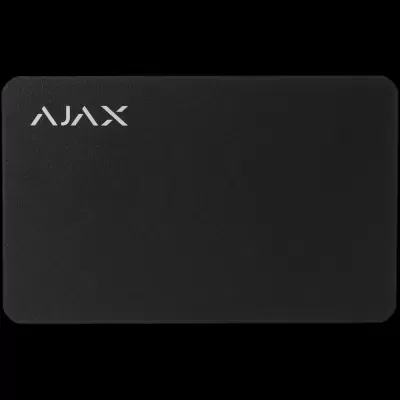 Painel preto com logo branco AJAX no canto superior esquerdo