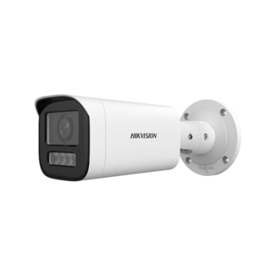Câmara de vigilância branca HIKVISION com suporte redondo