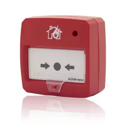 Dispositivo de alarme de incêndio vermelho e branco