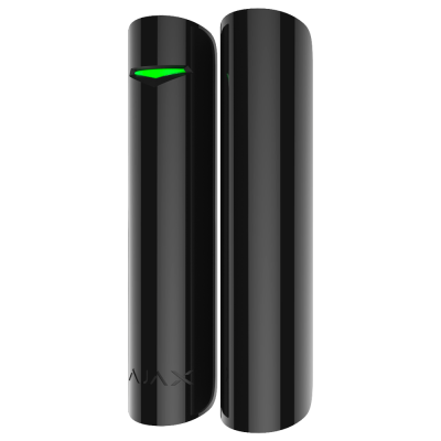 Dois detectores pretos cilíndricos com luz verde e inscrição AJAX