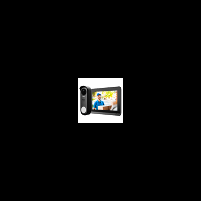 Videoporteiro electrónico preto com ecrã colorido e câmara