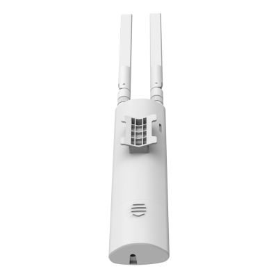 Antena Wi-Fi branca com duas antenas e suporte de fixação