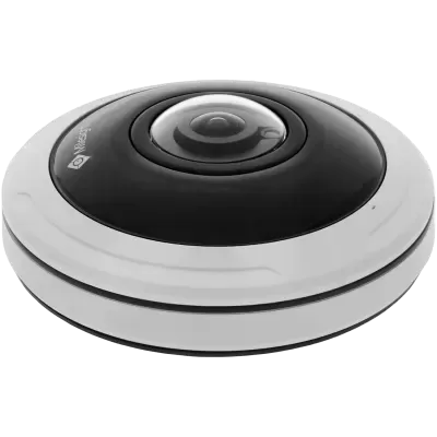 Câmara de vigilância circular preto e branco com lente tipo olho de peixe