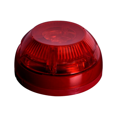 Alerta luminoso redondo vermelho em fundo branco