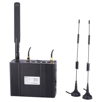 Dispositivo preto com antenas Wi-Fi e antenas independentes pretas