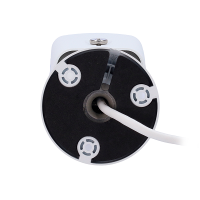 Base redonda branca e preta com cabo branco