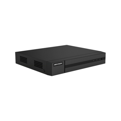 Gravador digital de vídeo HIKVISION preto com painel frontal texturizado e laterais ventiladas