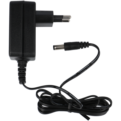 Carregador de parede preto com cabo e conector