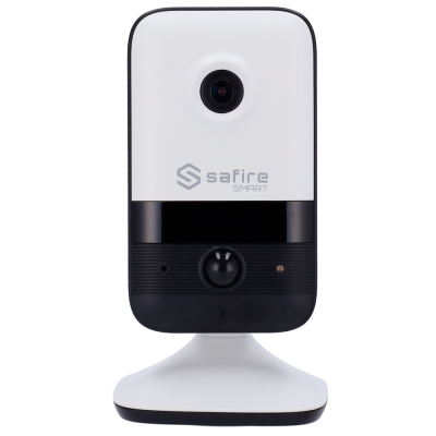 Câmara de vigilância Safire SMART preta e branca com base branca