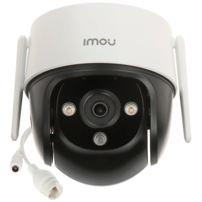 Câmara de vigilância Imou branca e preta com antenas e cabos