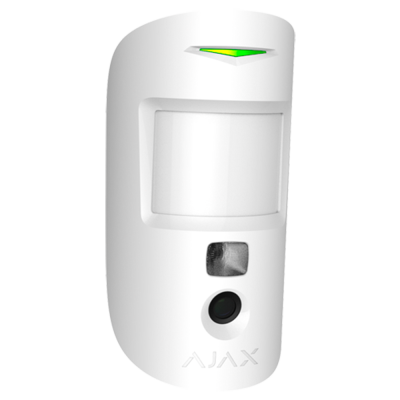 Sensor de movimento AJAX branco com LED verde