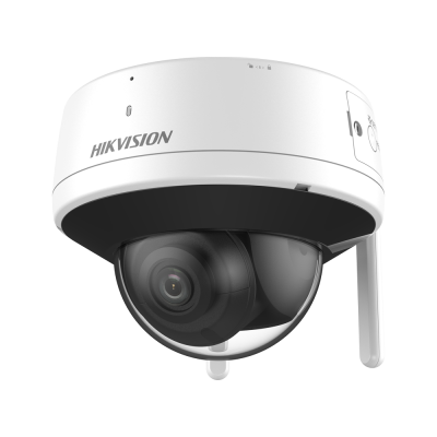 Câmara de segurança domo branca Hikvision com lente preta