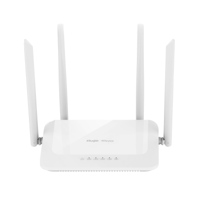 Roteador Wi-Fi branco com quatro antenas