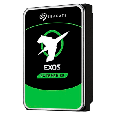 Disco rígido Seagate Exos Enterprise com etiqueta preta e verde