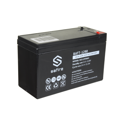 bateria Safire BATT-1290 preta com etiqueta branca e texto técnico