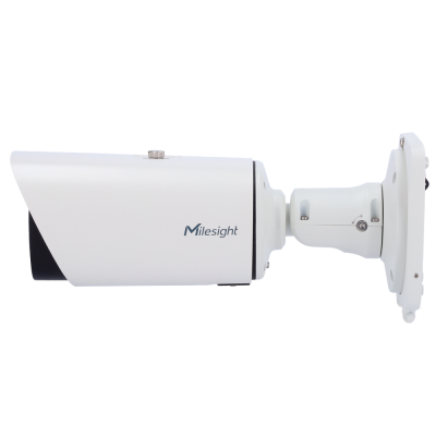 Câmara de vigilância branca Milesight com suporte ajustável