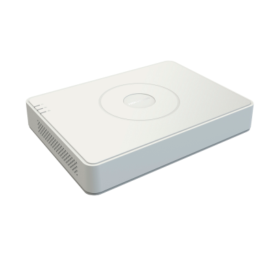 Gravador digital de vídeo branco com logótipo HIKVISION e LEDs indicadores