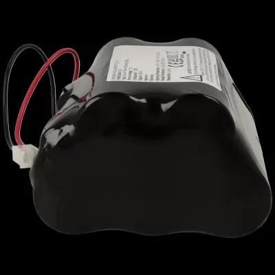 Bateria recarregável preta com cabos