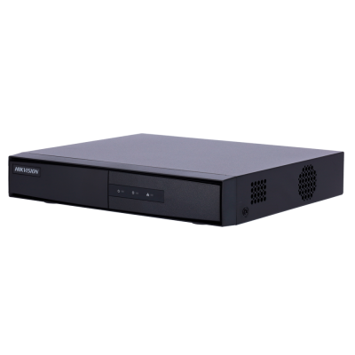Aparelho preto Hikvision com painel frontal e ventilação lateral