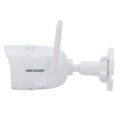 Câmara de vigilância branca HIKVISION com antena e suporte de montagem