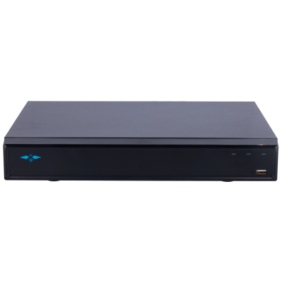 Dispositivo eletrónico preto retangular com logótipo azul e porta USB