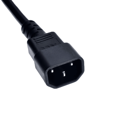 Conector de cabo de alimentação IEC preto para eletrônicos
