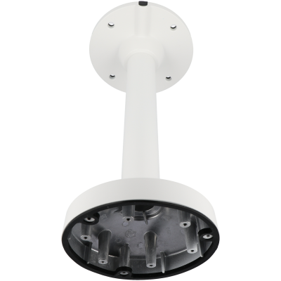 Suporte para câmara de segurança de teto branco com base circular e interior preto