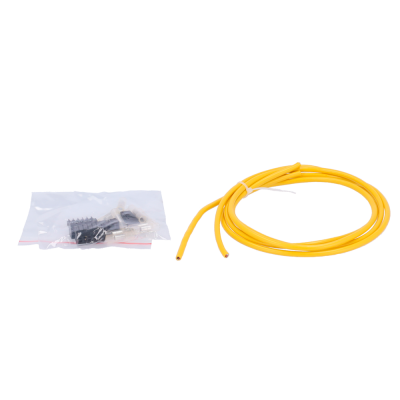 Cabo amarelo com conectores em saco transparente