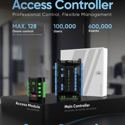 Equipamento HIKVISION DS-K2700X Access Controller com módulos Access Module e Main Controller