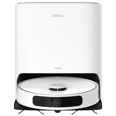 Aspira-robô branco Imou com base de carregamento branca e detalhes pretos