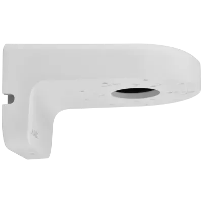 Suporte de canto branco em plástico com orifício circular central