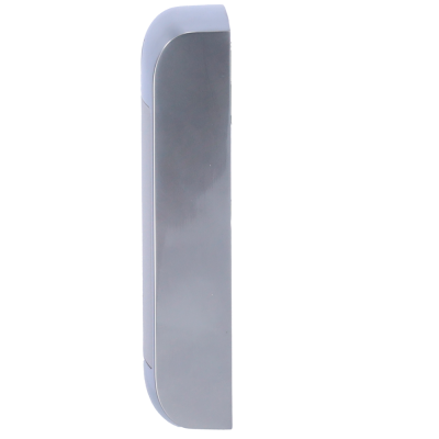 Aparelho cinzento metálico visto de perfil