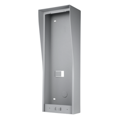 Suporte de parede metálico cinzento com orifícios