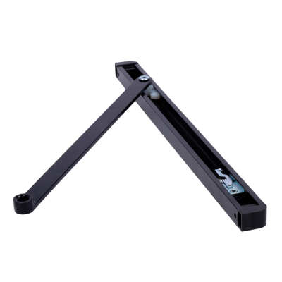 Ferramenta metálica articulada preta com mecanismo ajustável