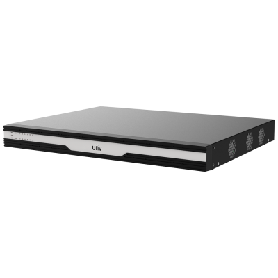 Equipamento electrónico compacto preto com marca UNV e indicadores LED