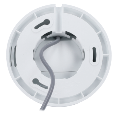 Rolo branco para enrolar cabo cinzento com aberturas de fixação