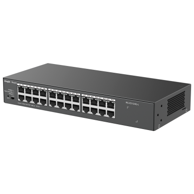 switch de rede preto com 24 portas Ethernet