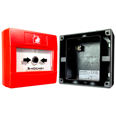 Dispositivo de alarme de incêndio manual vermelho e caixa preta HOCHIKI