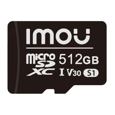 Cartão MicroSDXC Imou 512GB preto com texto branco