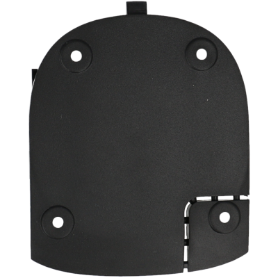 Base preta de plástico com orifícios circulares e dobra dobrável