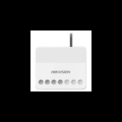Dispositivo branco quadrado da marca HIKVISION com setas e orifícios