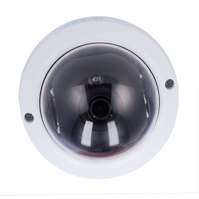 Câmara de segurança dome branca com lente central