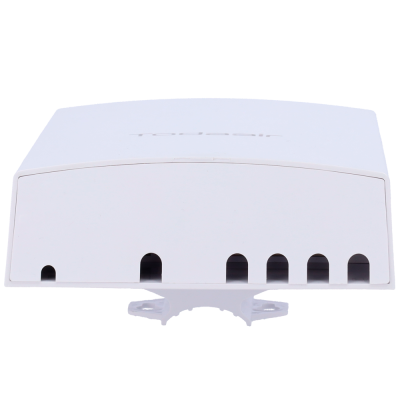 Dispositivo eletrônico branco com seis aberturas na parte frontal
