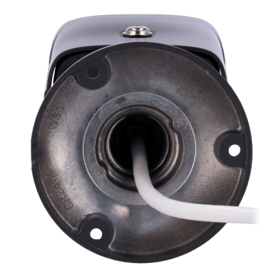 Peça metálica cilíndrica com corda ou fio branco saindo do centro e gravações WS3 e CR244