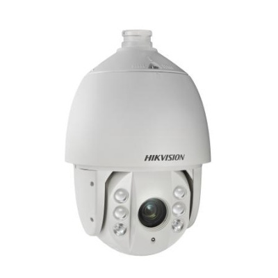 Câmara de vigilância PTZ branca Hikvision em forma de cúpula